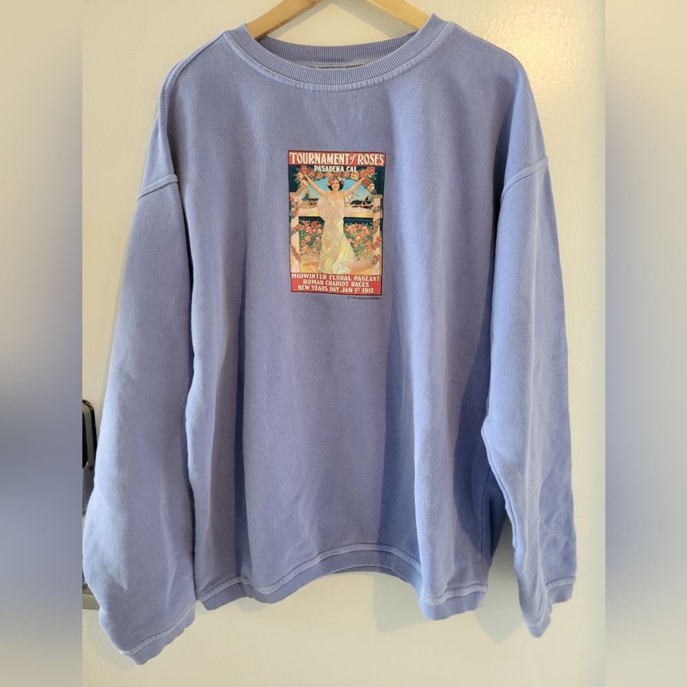 Vintage 100% Cotton Periwinkle Tournament Of Roses Crewneck (XL)